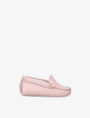 Tod's Ods Kids' Pantofola Gommini Suede Driving Shoes Pale Pink Eur 18 / 2 Uk In Pink