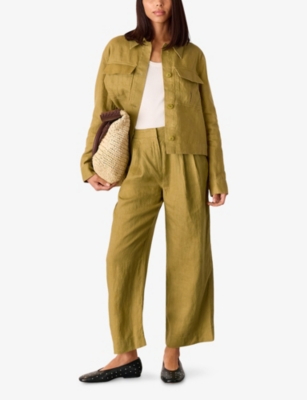 Whistles Omens  Millie Straight-leg Linen Trousers