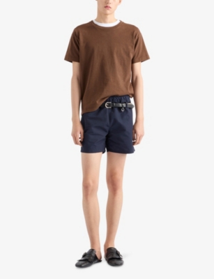 PRADA: Crewneck Boxy-Fit Cotton-Jersey T-Shirt