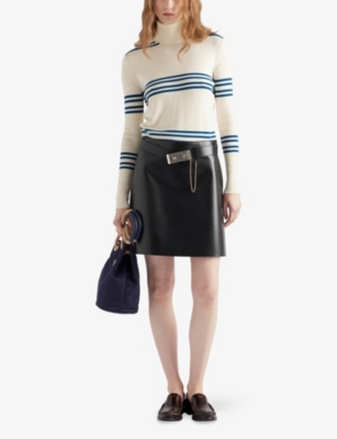 Prada Striped Wool Turtleneck Sweater