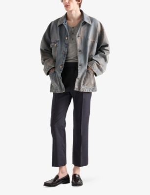 PRADA: Distressed Canvas Blouson Jacket