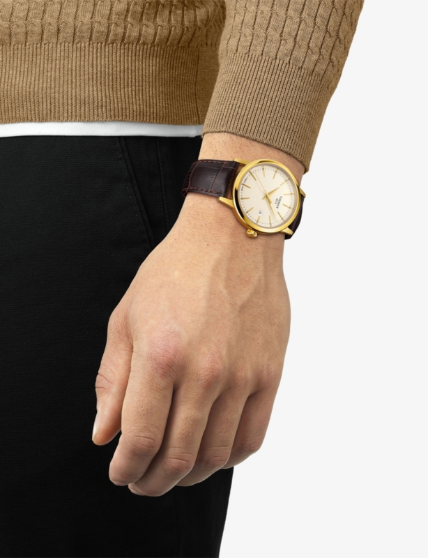 T129.410.36.261.00 Classic Dream PVD-Coated Stainless-Steel and Leather Quartz Watch