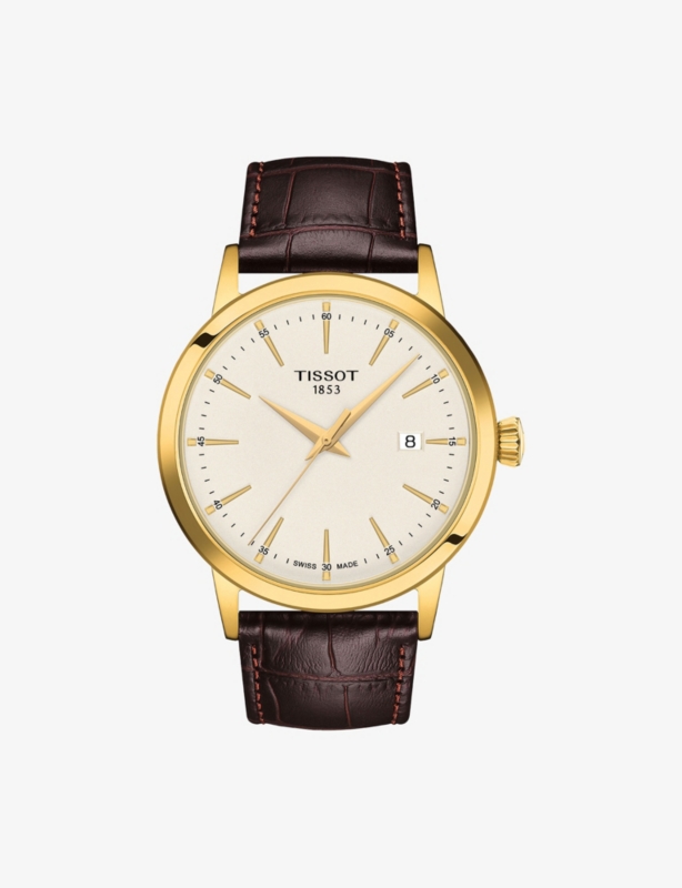 T129.410.36.261.00 Classic Dream PVD-Coated Stainless-Steel and Leather Quartz Watch