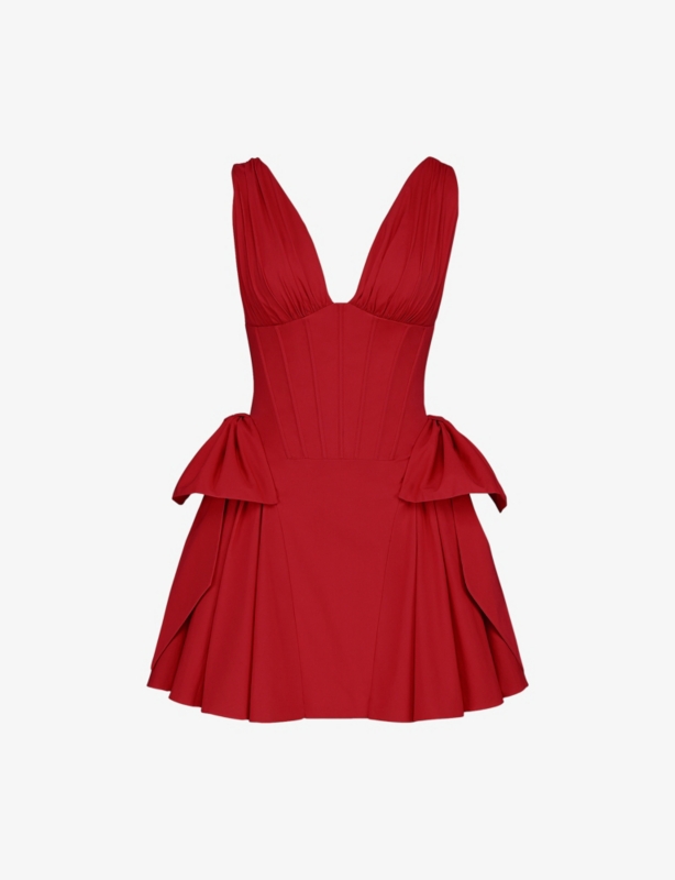 Amalia Corset-Bodice Stretch-Cotton Mini Dress