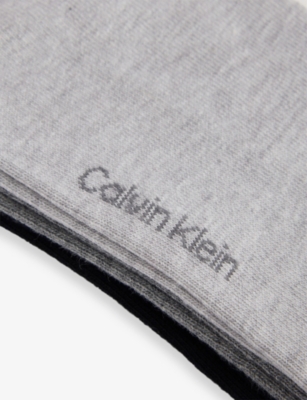 CALVIN KLEIN: Logo Stretch-Cotton Trainer Socks Pack of Three