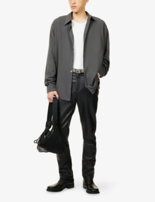 Our Legacy Mens Iron Stripe Beyond Stripe Long-sleeve Woven Shirt In Gray