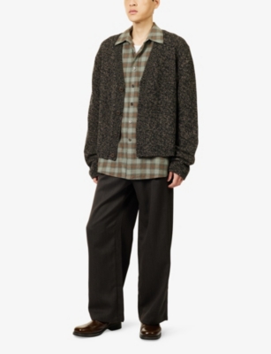 Our Legacy Mens Bear Twist Academy Wool Knitted Cardigan In Multi