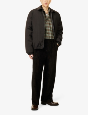 Our Legacy Mens Profound Brown Borrowed Wide Corduroy Cotton Chino Trousers In Black