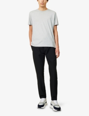 Arne Mens Black Active Technical Tapered-leg Stretch-woven Trousers