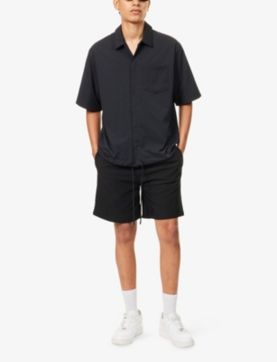 THE COUTURE CLUB: Drawcord Short-Sleeve Nylon Shirt