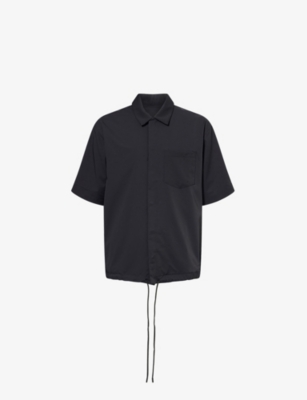 THE COUTURE CLUB: Drawcord Short-Sleeve Nylon Shirt