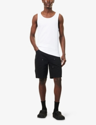 THE COUTURE CLUB: Logo-Embroidered Ribbed Stretch-Woven Vest Top