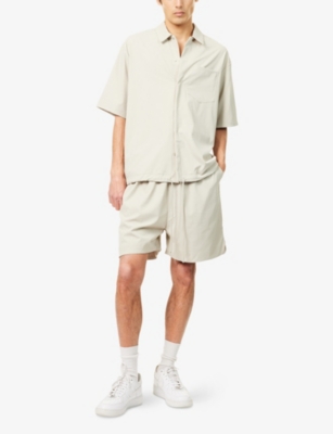 THE COUTURE CLUB: Drawstring Short-Sleeve Nylon Shirt