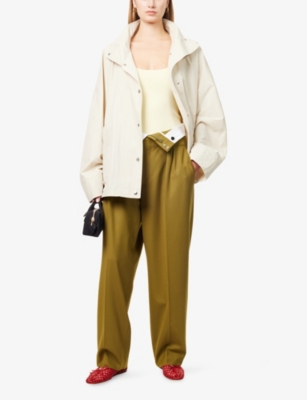 Totême Womens Parachute Loose-fit Cotton-blend Jacket Oyster In Neutral