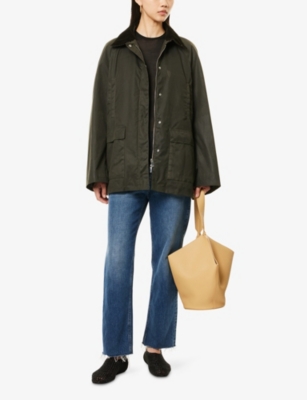 Totême Womens Split-hem Padded Cotton Country Jacket Forest In Black
