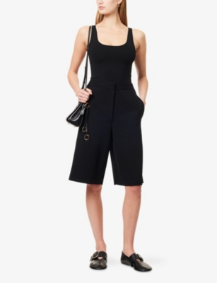 Totême Rib Knit Cotton Tank Top In Black