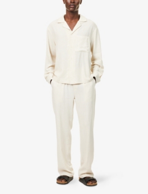 THE COUTURE CLUB: Textured Wide-Leg Woven Trousers