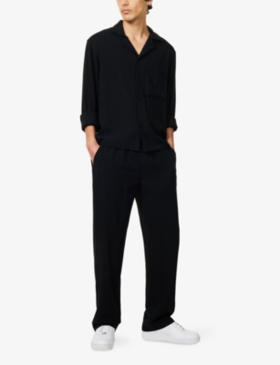 THE COUTURE CLUB: Textured Wide-Leg Woven Trousers