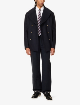 VALENTINO GARAVANI: Doubled Breasted Wool Pea Coat