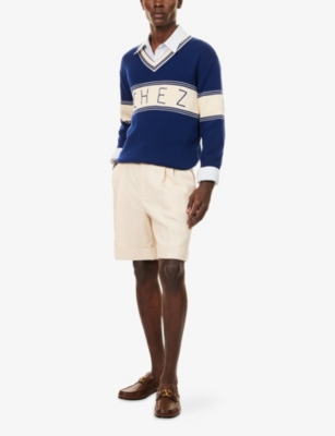 VALENTINO GARAVANI: Chez Valentino V-Neck Wool And Cotton Jumper