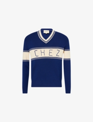 VALENTINO GARAVANI: Chez Valentino V-Neck Wool And Cotton Jumper