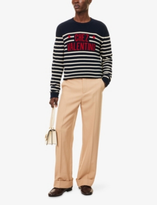 Shop Valentino Mens  Garavani Chez  Striped Wool Jumper