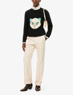 Valentino Garavani Sweater With Le Chat De La Maison Patch In Black