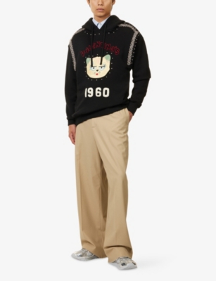 VALENTINO GARAVANI: Embroidered Relaxed-Fit Cotton-Jersey Hoodie