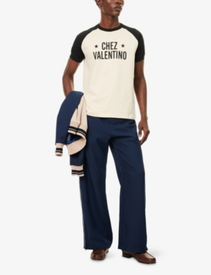 Valentino Sleeve Contrast Graphic Print Crew Neck