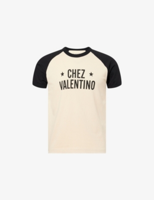 Valentino Sleeve Contrast Graphic Print Crew Neck