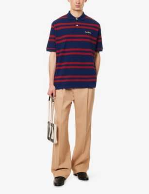VALENTINO GARAVANI: Chez Valentino Striped Cotton-Piqué Polo Shirt