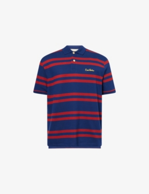 VALENTINO GARAVANI: Chez Valentino Striped Cotton-Piqué Polo Shirt