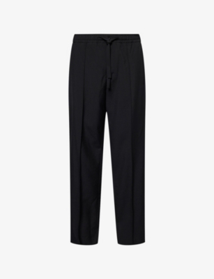 VALENTINO GARAVANI: Drawstring Tapered-Leg Wool Trousers