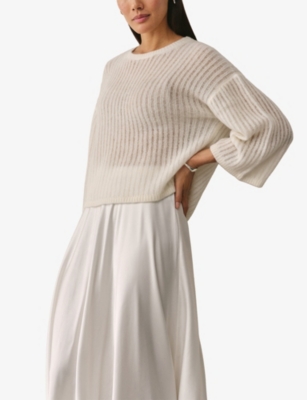 THE WHITE COMPANY: Relaxed-Fit Ribbed Wool-Blend Jumper