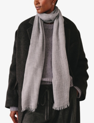 THE WHITE COMPANY: Fringed-Edge Wool-Blend Scarf