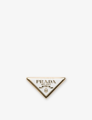 PRADA: Triangle-Plaque Metal Brass Scarf Clip