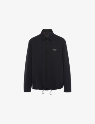 PRADA: Logo-Plaque Oversized-Fit Woven Shirt