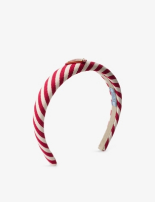 Prada Womens  Striped Cotton Headband
