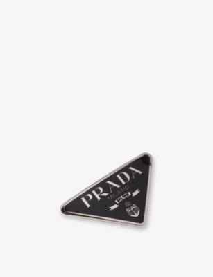 Prada Womens  Triangle-plaque Metal Brass Hair Clip