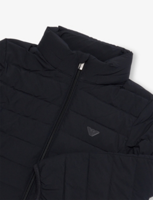 EMPORIO ARMANI: Logo-Embroidered Quilted Down Jacket 4-16 Years