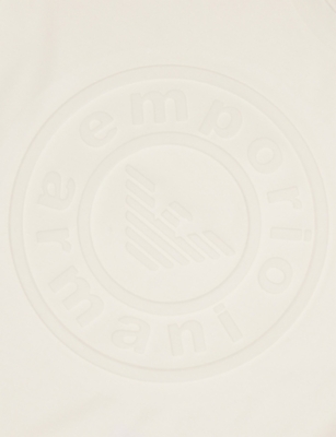 Emporio Armani Off White Embossed Short-sleeves Cotton-jersey T-shirt 4-16 In Neutral
