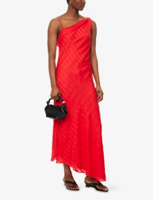 SAMSOE SAMSOE: Samarina Asymmetric Woven Midi Dress