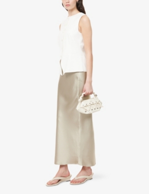 SAMSOE SAMSOE: Saagneta Elasticated-Waistband Satin Maxi Skirt