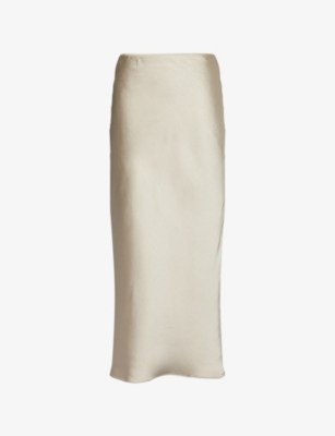 SAMSOE SAMSOE: Saagneta Elasticated-Waistband Satin Maxi Skirt