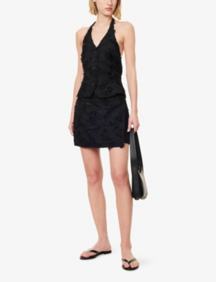 Samsoe & Samsoe Salazio Feathered Halterneck Top