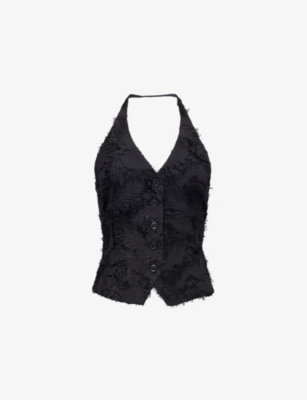 Samsoe & Samsoe Salazio Feathered Halterneck Top