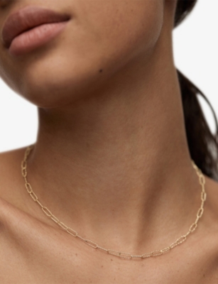 Monica Vinader Gold Alta Textured Chain Necklace 18' In Gold