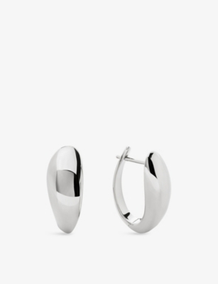 Monica Vinader Womens Nura Reef Large 925 Sterling Silver Hoop Earrings