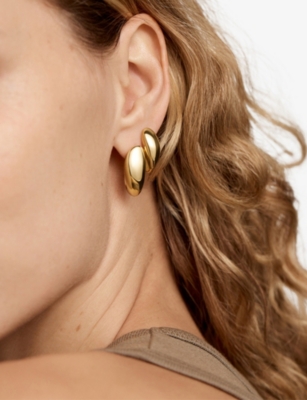 Monica Vinader Gold Nura Reef Medium Hoop Earrings In Gold