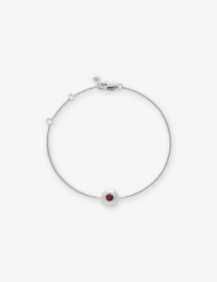 Monica Vinader Womens January Birthstone Garnet And Sterling-silver Bracelet In Silver